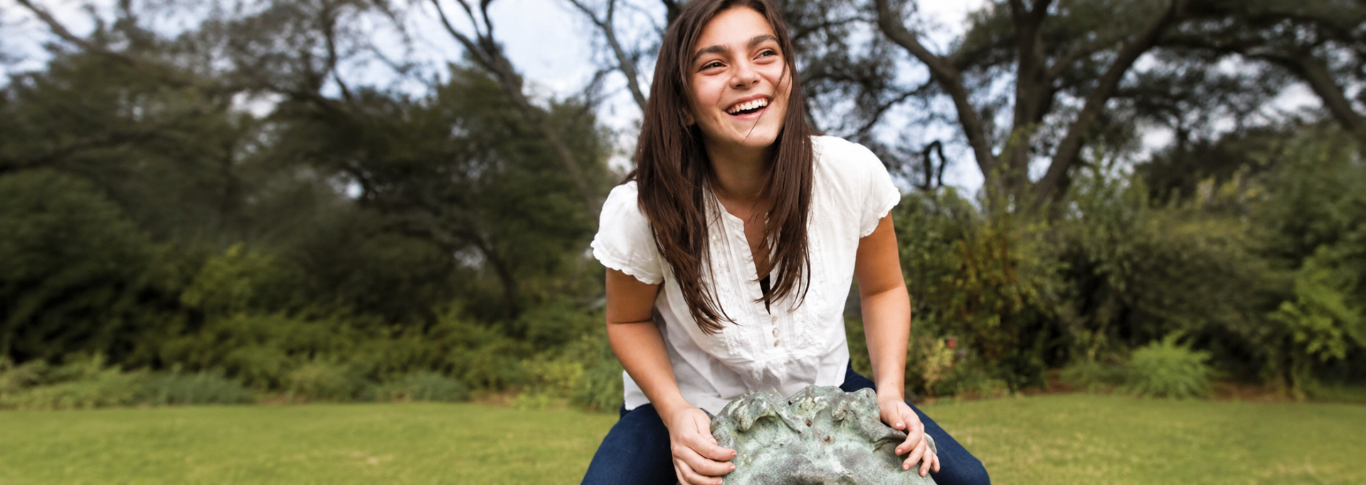 Barbara's client smiling outdoors